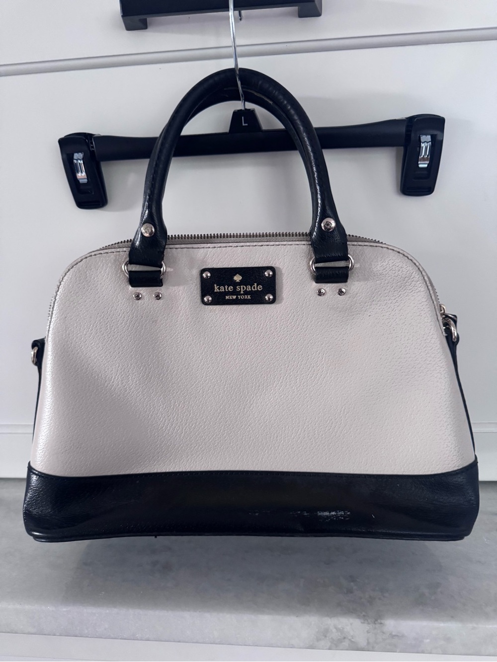 kate spade Black and Cream Dome Satchel